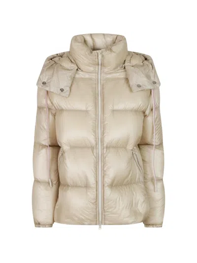 Herno Hooded Quilted Jacket In Neutral