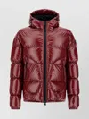 Herno Hooded Quilted Jacket Shiny Finish In Burgundy