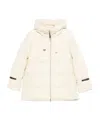Herno Hooded Medium-length Wool Down Jacket With Zip Clothing In White