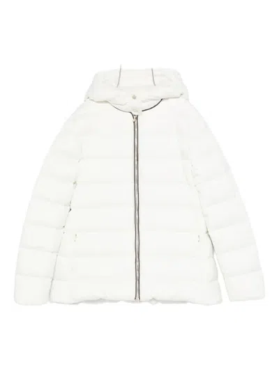 Herno Hooded Quilted Jacket In White