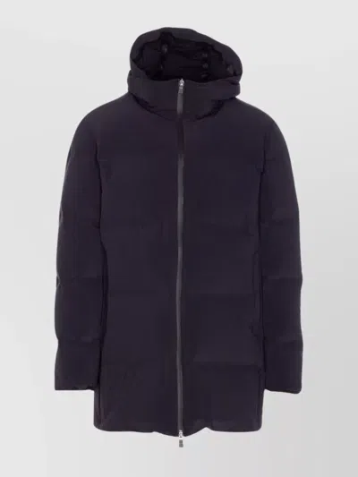 HERNO HOODED QUILTED JACKET ZIP POCKETS