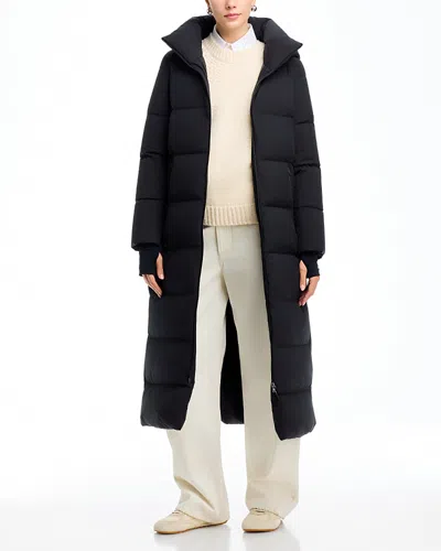 Herno Hooded Quilted Maxi Coat In Black