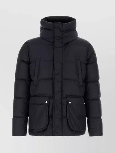 Herno Hooded Quilted Nylon Down Jacket Design In Blue