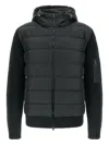 Herno Padded Bomber Jacket With Wool Sleeves Clothing In Black