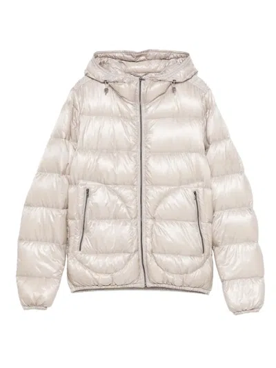 Herno Hooded Quilted Puffer Jacket In Neutral