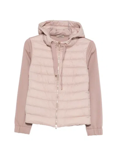 Herno Hooded Quilted Puffer Jacket In Pink