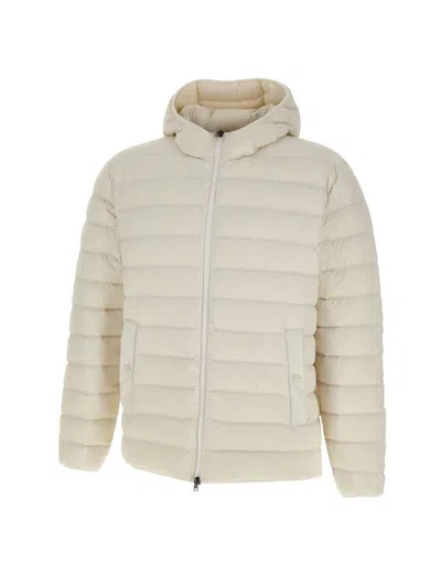 Herno Hooded Quilted Zip-up Down Jacket In White