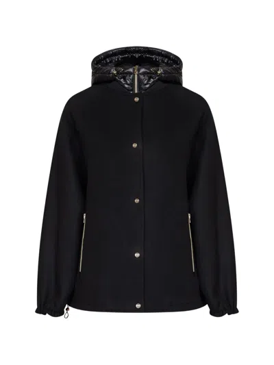 Herno Hooded Raglan-sleeve Coat In 블랙