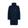 Herno Blue Polyester Coat In Blue