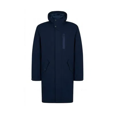 Herno Blue Polyester Coat In Multi