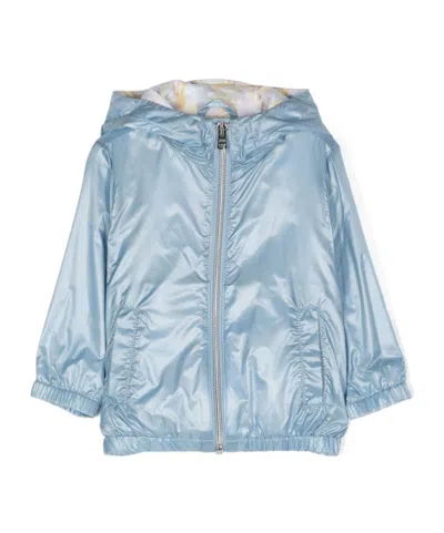 Herno Hooded Rain Jacket In Blue