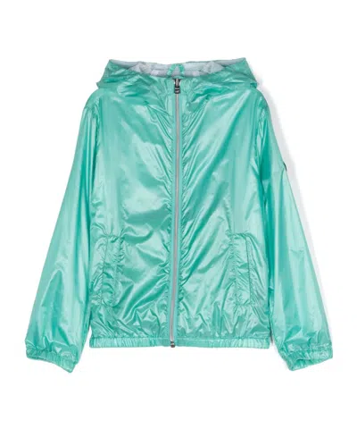 Herno Kids' Hooded Rain Jacket In Green
