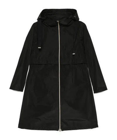Herno Hooded Raincoat In Black