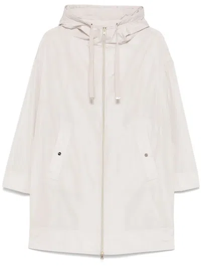 Herno Hooded Raincoat In White