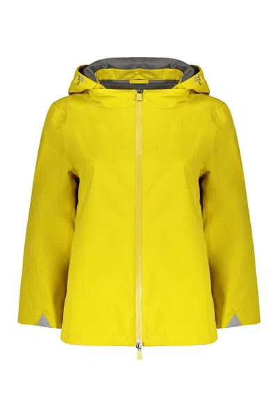 Herno Cropped Hooded Jacket In Yellow