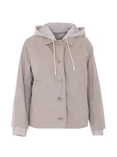 Herno Hooded Reversible Jacket In Neutral