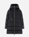 Herno A-shape Jacket In Satin In Black