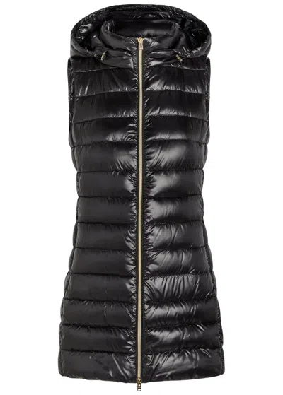 Herno Hooded Shell Gilet In Black