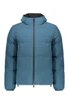 Herno Padded Zip-up Hooded Jacket In Blue