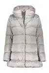 Herno Hooded Short Down Jacket In Gray