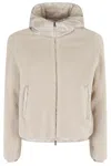 Herno Hooded Short Jacket In Neutral
