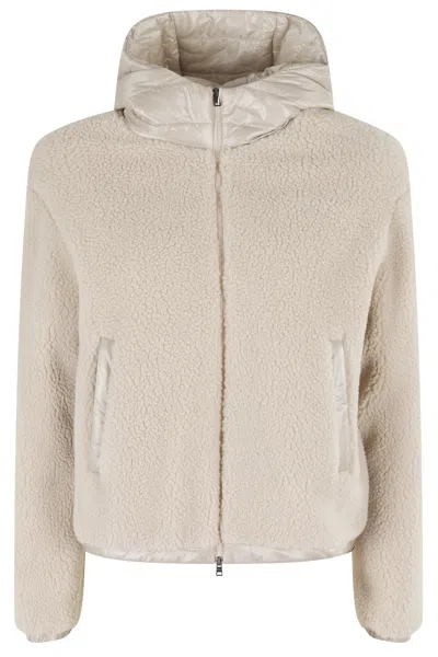 Herno Hooded Short Jacket In Neutral