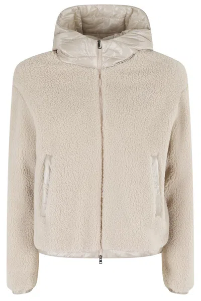 Herno Hooded Short Jacket In Neutral