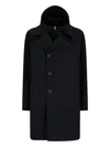 Herno Hooded Single-breasted Coat In Black