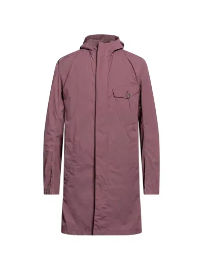 Herno Hooded Single-breasted Coat In Purple