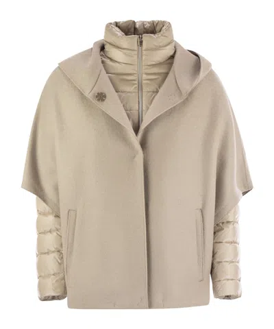 HERNO HOODED SNAP-BUTTON DOWN JACKET
