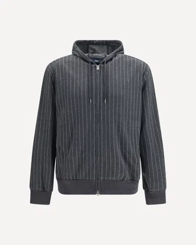 Herno Hooded Sweatshirt With Zip In Grey