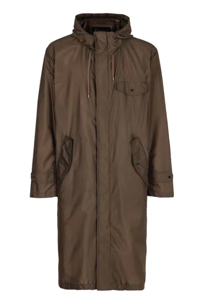HERNO HERNO HOODED TECHNO FABRIC RAINCOAT