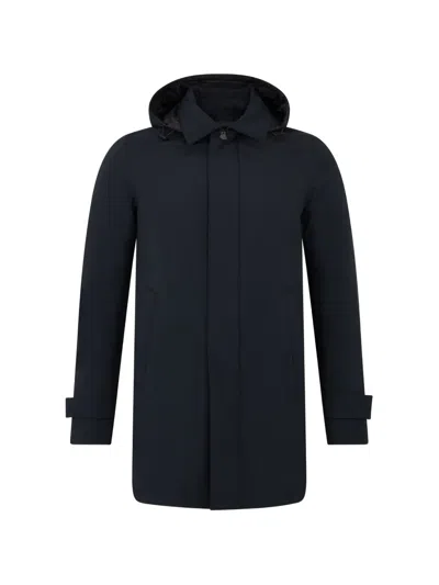 Herno Hooded Waterproof Parka In Blue