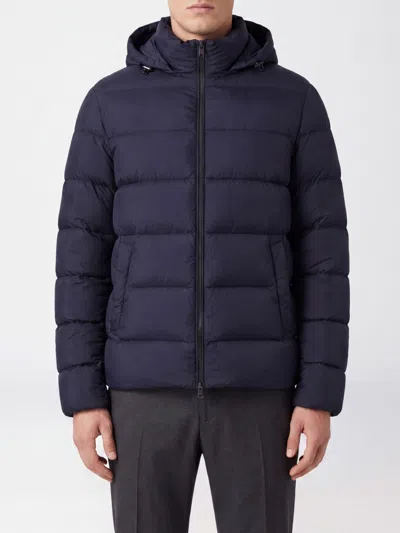 Herno Hooded Water-repellent Quilted Nylon Down Jacket In Blue