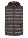 Herno Hooded Zip-fastening Gilet In Gray