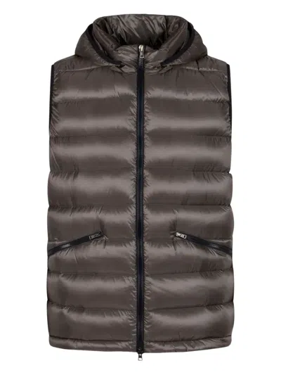HERNO HOODED ZIP-FASTENING GILET