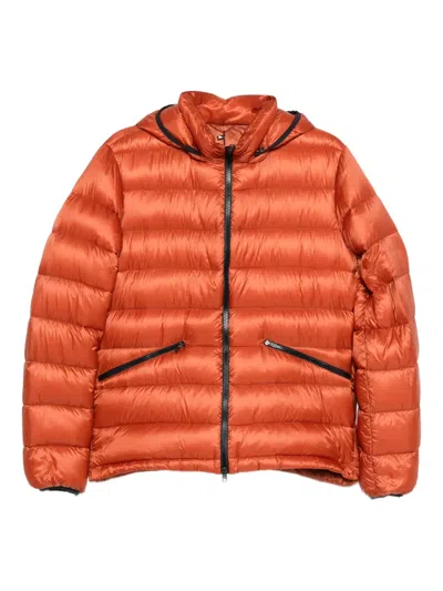 Herno Hooded Zip-fastening Jacket In Orange