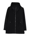 Herno Hooded Zip-front Coat In Black
