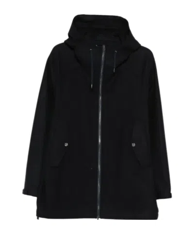 HERNO HOODED ZIP-FRONT COAT