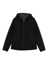 Herno Hooded Zip-front Jacket In Black