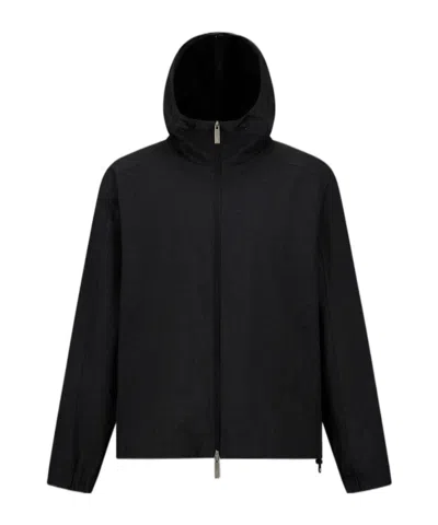 HERNO HOODED ZIP-FRONT JACKET
