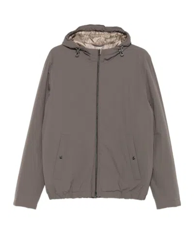 HERNO HOODED ZIP-FRONT JACKET