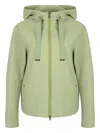 Herno Hooded Zip-front Jacket In Green