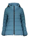 Herno Down Jacket Blue With Hood In Blue
