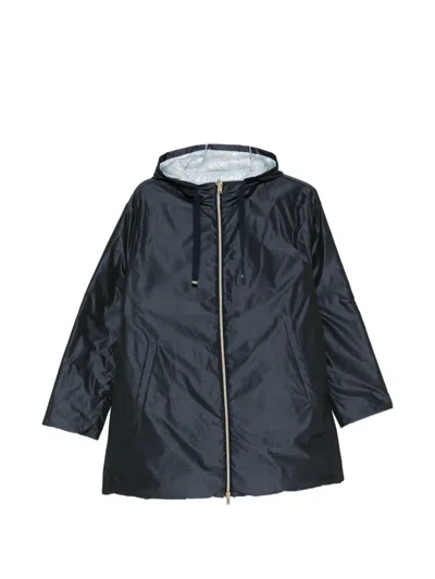 Herno Hooded Zip Jacket In Blue