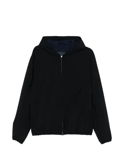 Herno Hooded Zip Jacket In Blue
