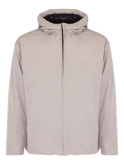 Herno Hooded Zip Jacket In Neutral