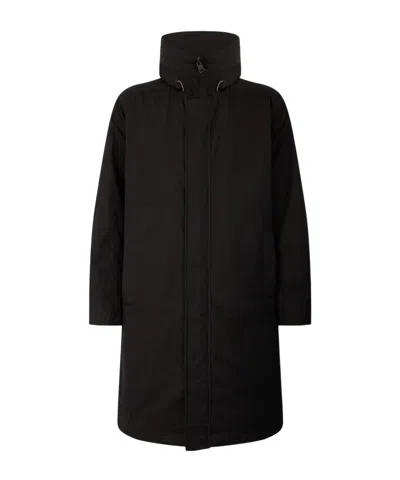Herno Hooded Zip Parka Coat In Black