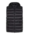 Herno Hooded Zip-up Down Vest In Black