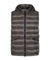 Herno Hooded Zip-up Down Vest In Black